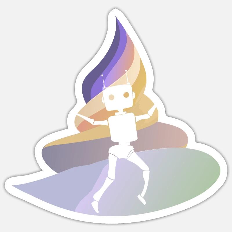 Cyborg Roboter Tech Sticker Größe S (10 x 10 cm)