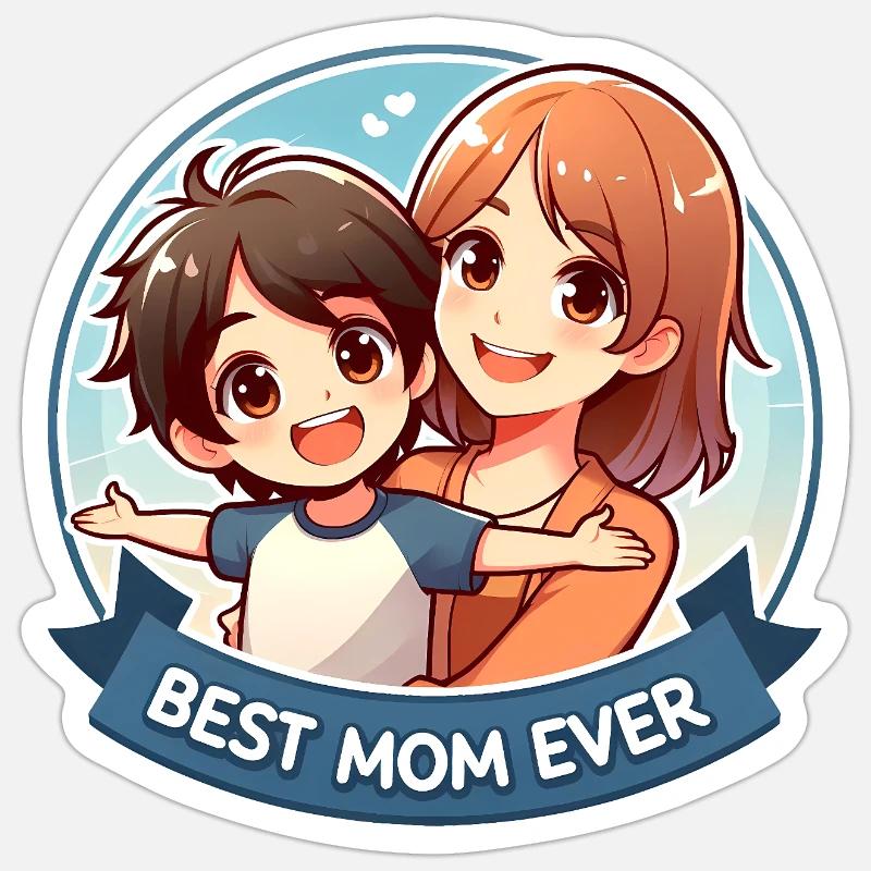 Muttertag - Eine Mutter und ihr Sohn Sticker Größe S (10 x 10 cm)