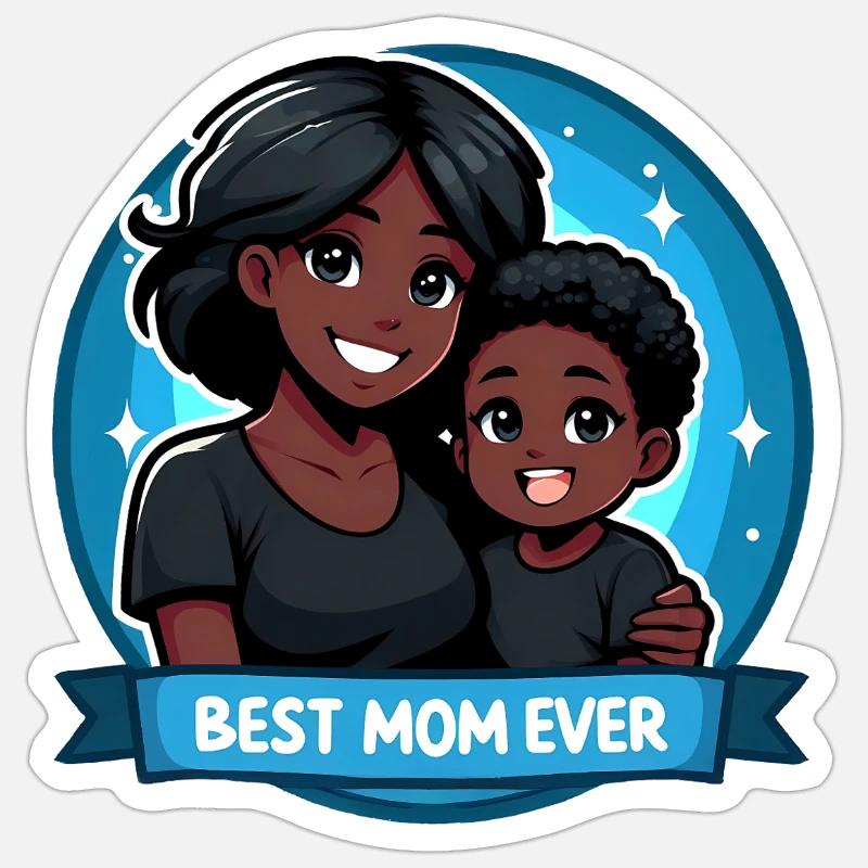 Muttertag - Eine Mutter und ihr Sohn Sticker Größe S (10 x 10 cm)