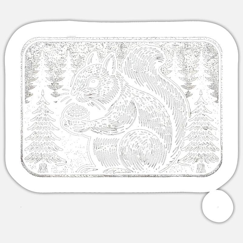 Écureuil - Sticker taille S (10 x 10 cm) - blanc mat