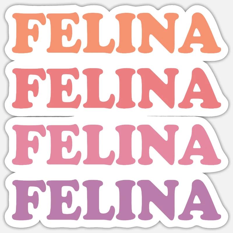 Félina - Sticker taille S (10 x 10 cm) - blanc mat