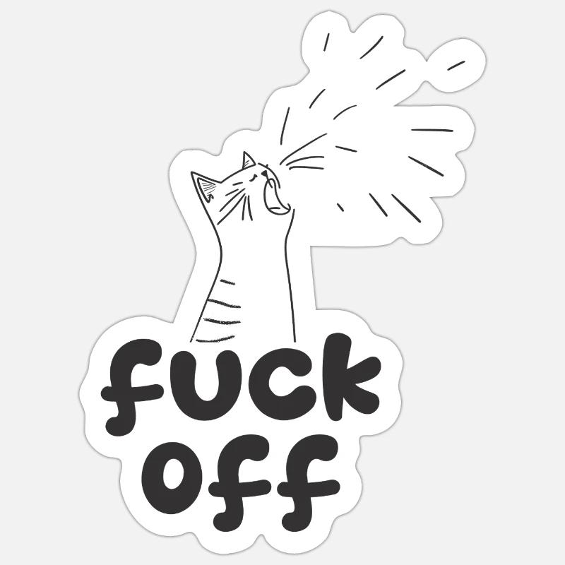 fuuuu désactivé - Sticker taille S (10 x 10 cm) - blanc mat