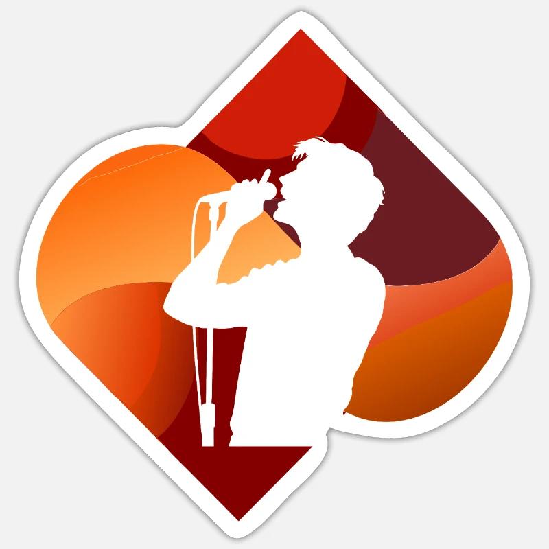 Singing karaoke - Sticker size S (10 x 10 cm) - white matte