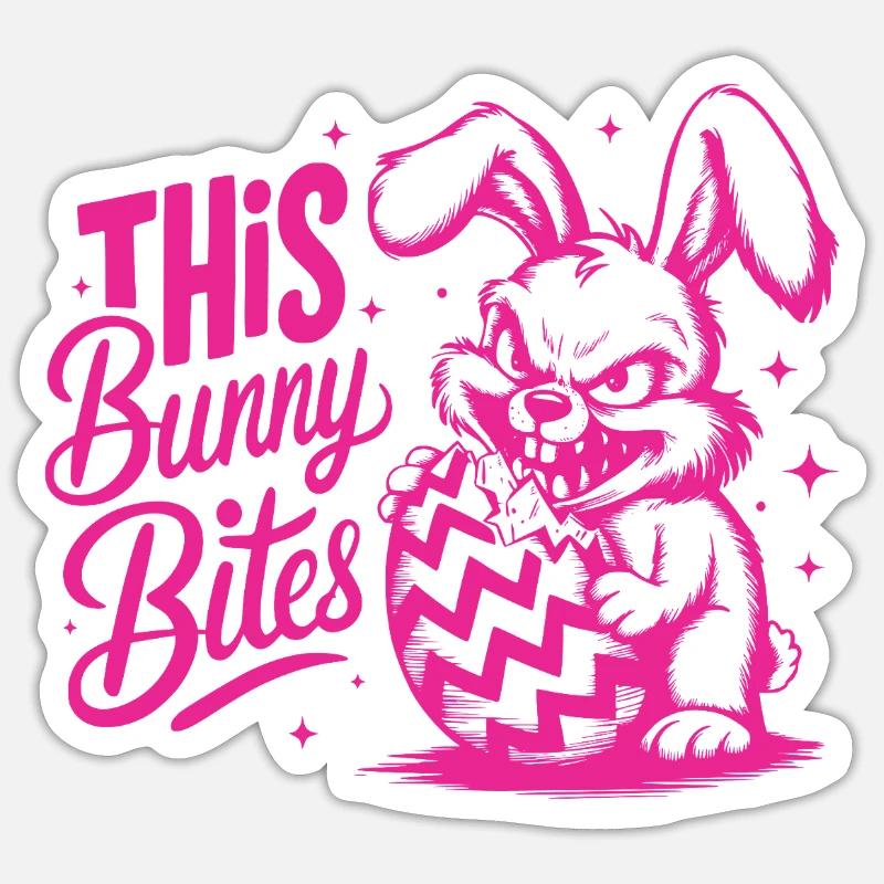 This Bunny Bites - Sticker Größe S (10 x 10 cm) - Mattweiß