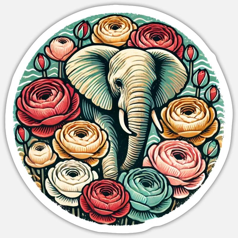 Elephant - Sticker size S (10 x 10 cm) - white matte