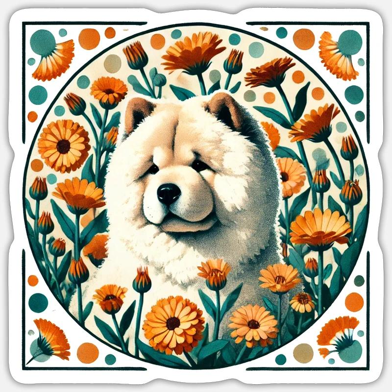 Chow Chow - Sticker size S (10 x 10 cm) - white matte