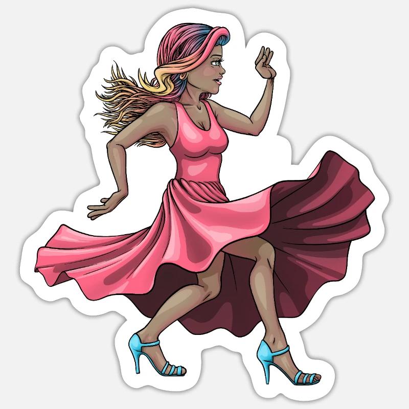 Dancing Reva - Sticker size S (10 x 10 cm) - white matte