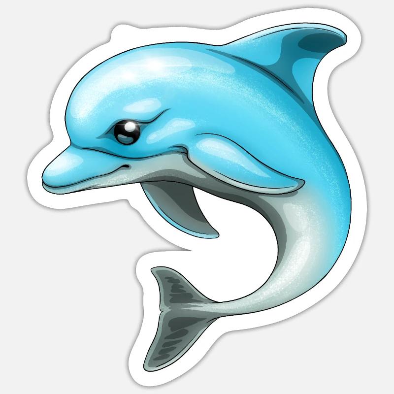 Dolphin - Sticker size S (10 x 10 cm) - white matte