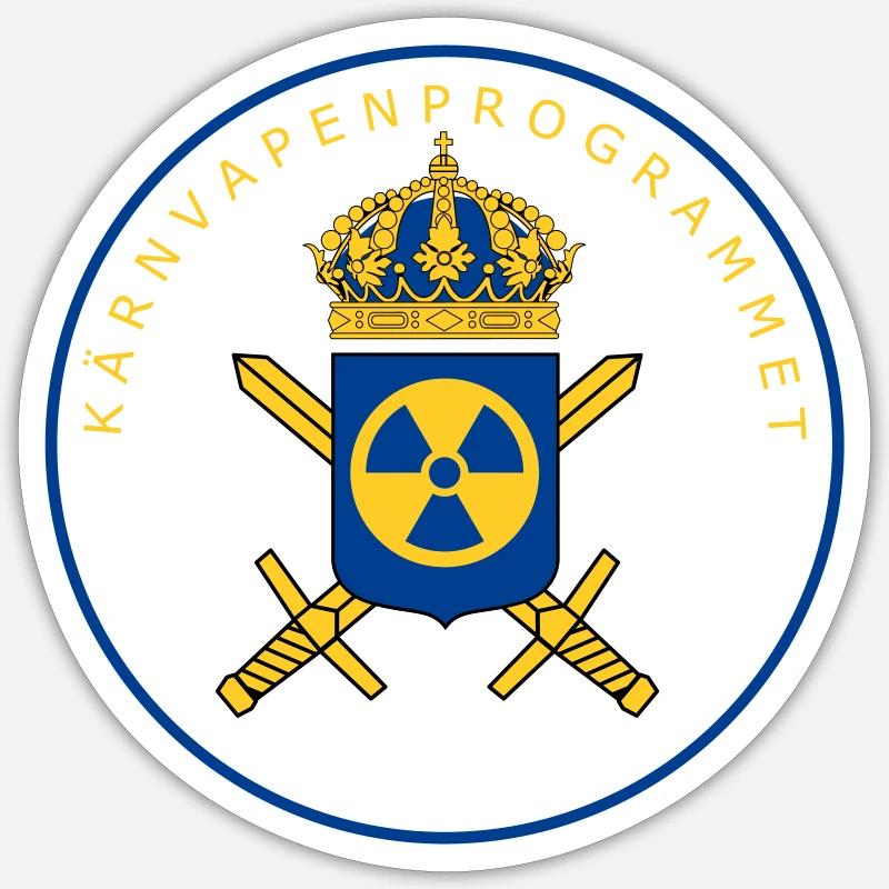 Das schwedische Atomwaffenprogramm - Sticker Größe S (10 x 10 cm) - Mattweiß