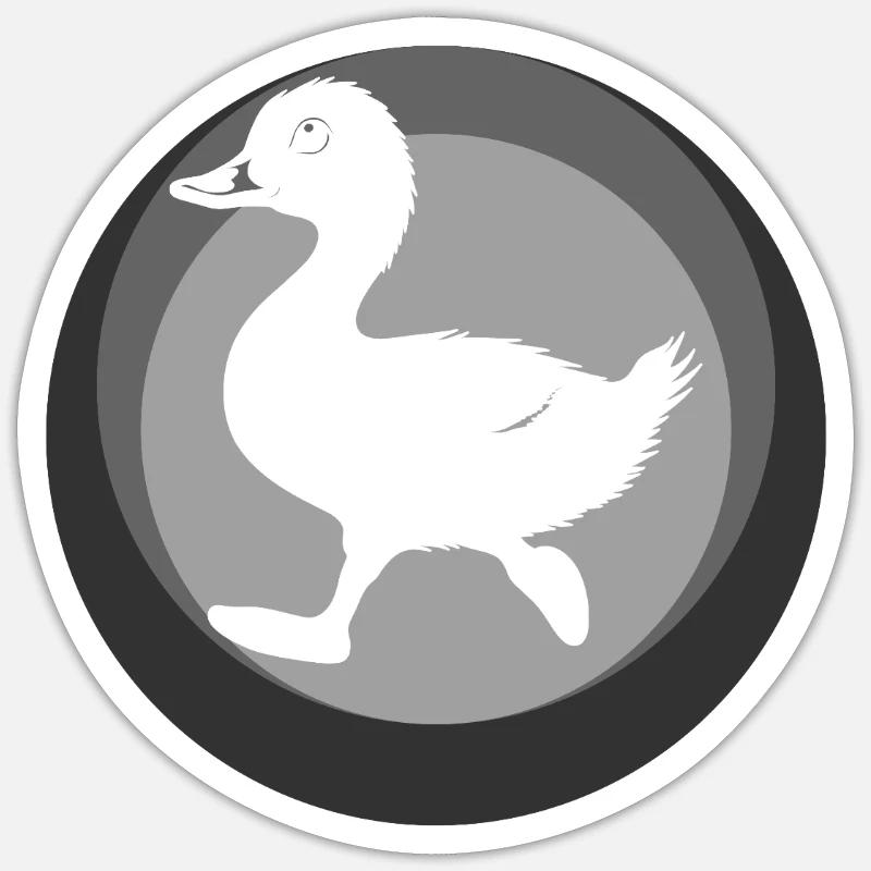 Bec de canard - Sticker taille S (10 x 10 cm) - blanc mat