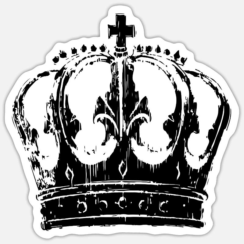 Krone Symbol - Sticker Größe S (10 x 10 cm) - Mattweiß
