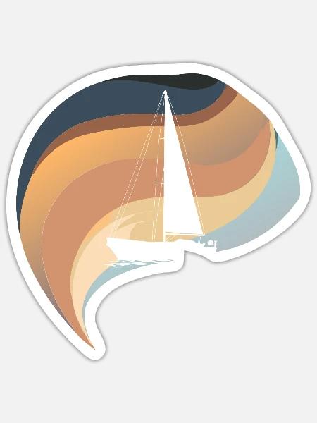Segelboote Segeln Segelboot - Sticker Größe S (10 x 10 cm) - Mattweiß