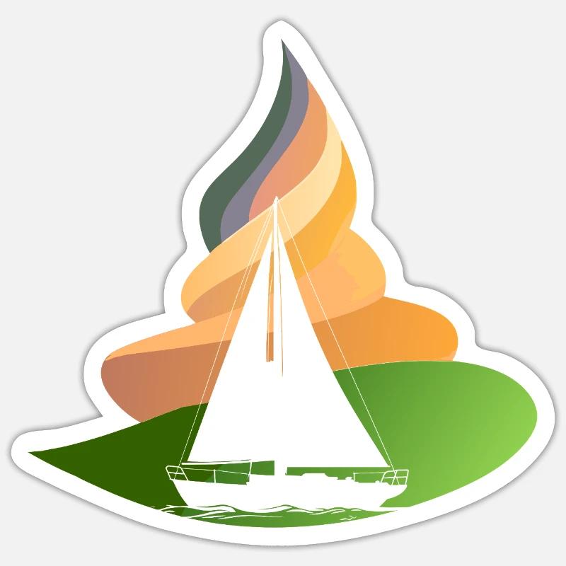 Sailing Sailing Sailing Ship - Sticker size S (10 x 10 cm) - white matte