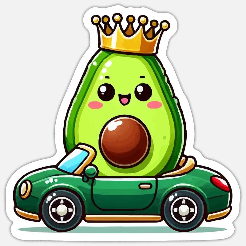 avocado king Sticker Größe S (10 x 10 cm)