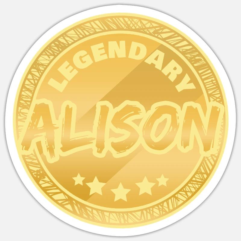 First name Alison - Sticker size S (10 x 10 cm) - white matte