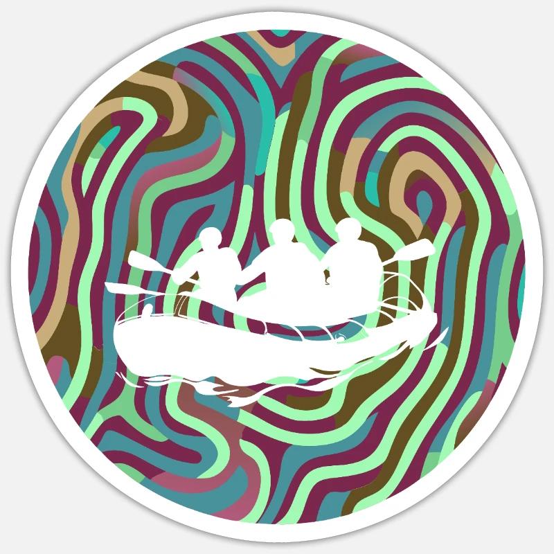 Aviron, paddle en eau vive Sticker taille S (10 x 10 cm)