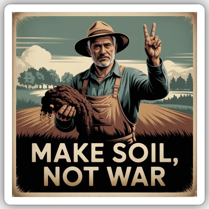 Make Soil, Not War - Sticker Größe S (10 x 10 cm) - Mattweiß