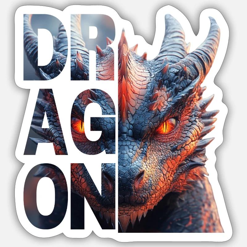 Drago - Sticker formato S (10 x 10 cm) - bianco opaco