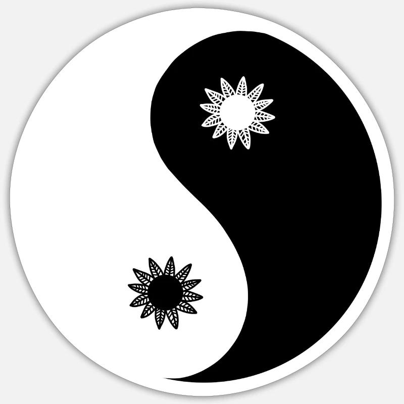 Yin-Yang-Symbol - Sticker Größe S (10 x 10 cm) - Mattweiß