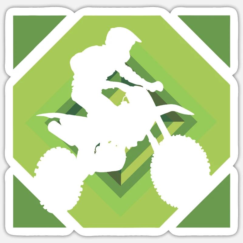 Offroad Motorrad Adrenalin - Sticker Größe S (10 x 10 cm) - Mattweiß