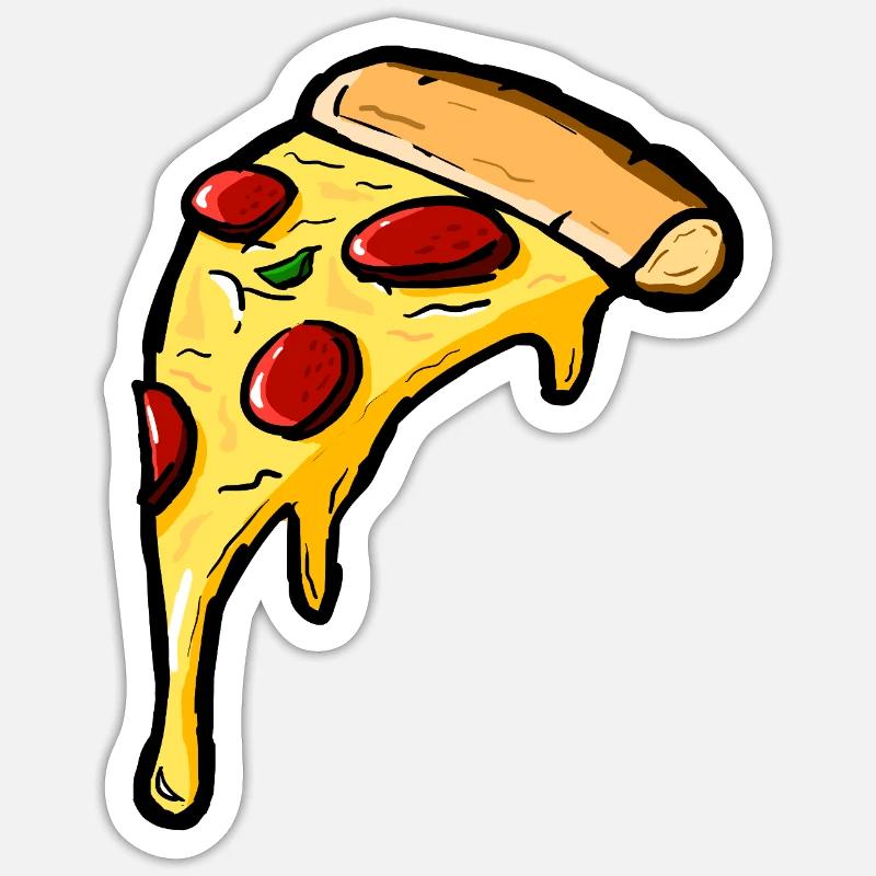 Pizza - Sticker Größe S (10 x 10 cm) - Mattweiß