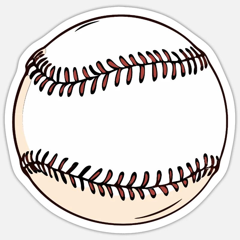 base-ball - Sticker taille S (10 x 10 cm) - blanc mat