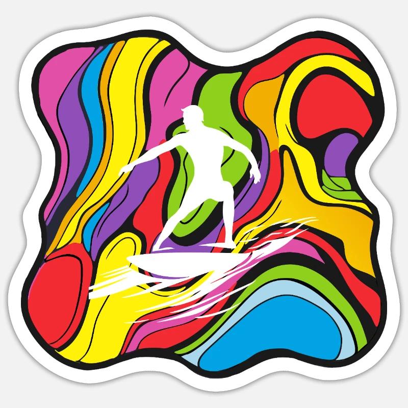 Surfboard Surf Camp - Sticker size S (10 x 10 cm) - white matte