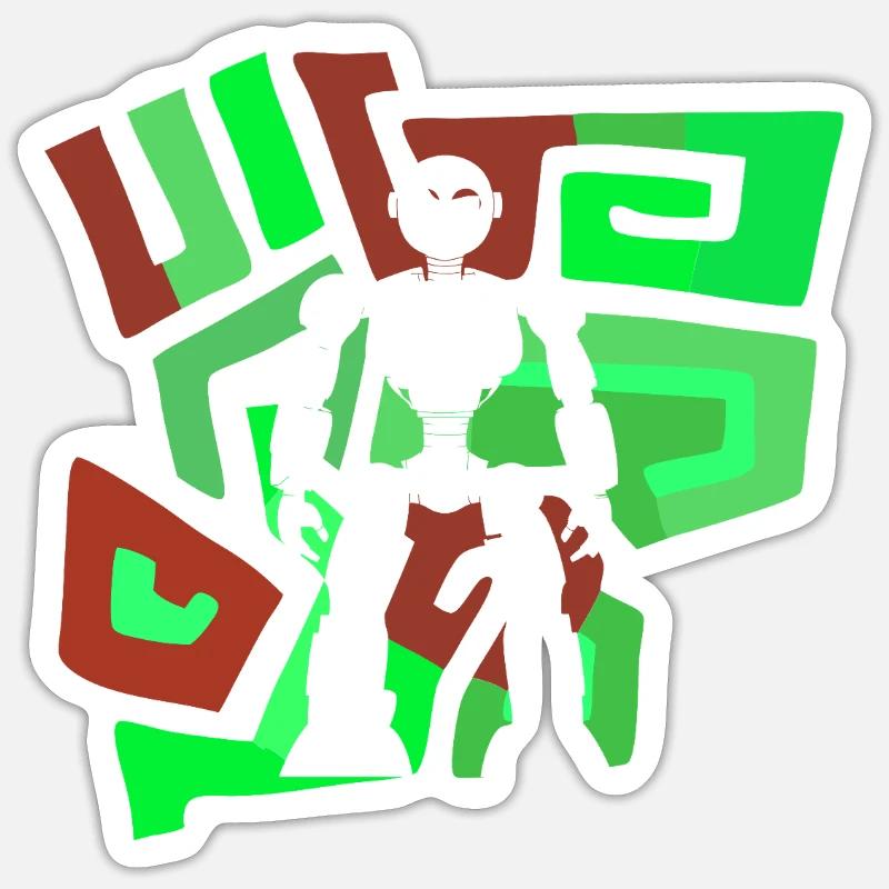 Machine informatique robot Sticker taille S (10 x 10 cm)