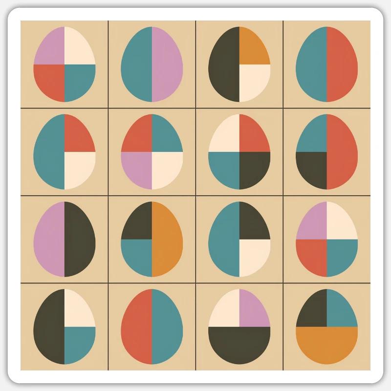 Easter Eggs Design No.02 - Sticker size S (10 x 10 cm) - white matte