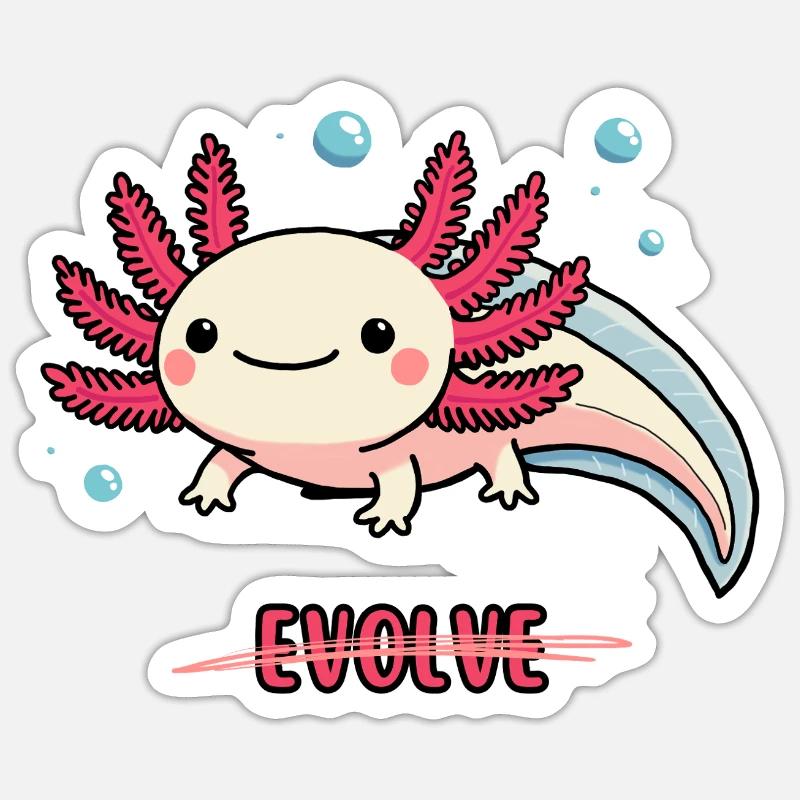 Evolve Axolotl – Süßes Motiv mit Message Sticker Größe S (10 x 10 cm)