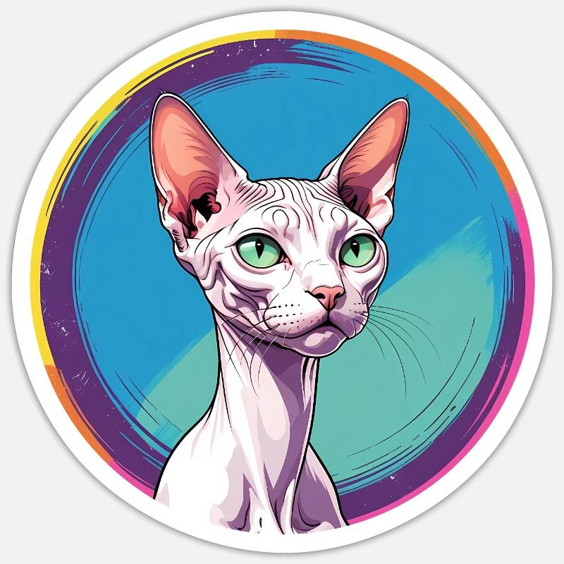 Sphynx Cat - Sticker size S (10 x 10 cm) - white matte