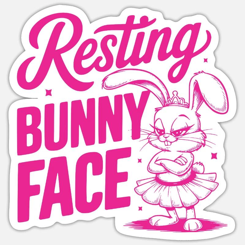Resting Bunny Face - Sticker size S (10 x 10 cm) - white matte