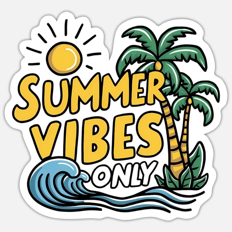 Nur Sommer-Vibes - Sticker Größe S (10 x 10 cm) - Mattweiß
