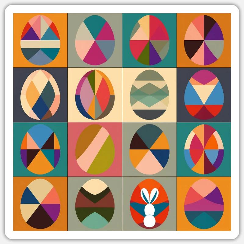 Easter Eggs Design No.12 - Sticker size S (10 x 10 cm) - white matte