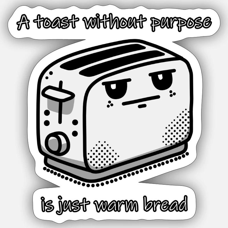 AFK Toast - Warm Bread - Sticker Größe S (10 x 10 cm) - Mattweiß