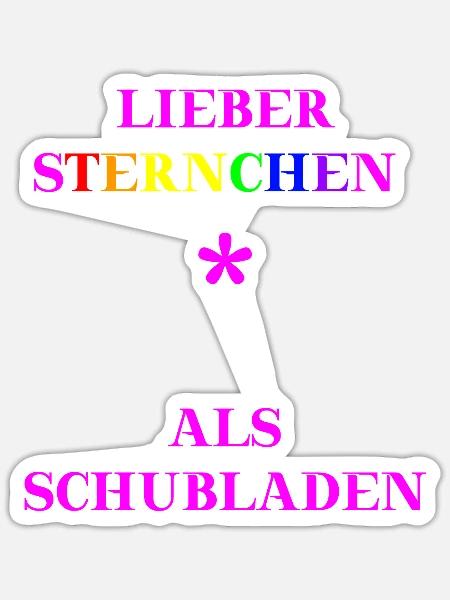 Lieber Sternchen als Schubladen Geschenkidee - Sticker Größe S (10 x 10 cm) - Mattweiß
