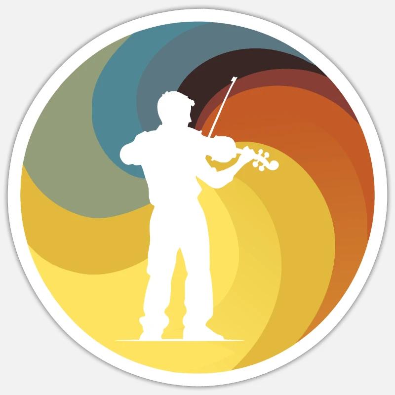 Instrument Violin Strings - Sticker size S (10 x 10 cm) - white matte