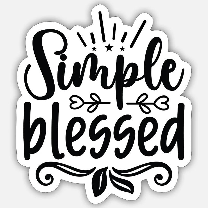Simplement béni - Sticker taille S (10 x 10 cm) - blanc mat