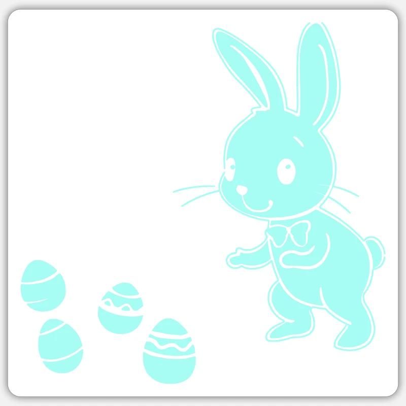 Lapin de Paques Sticker taille S (10 x 10 cm)