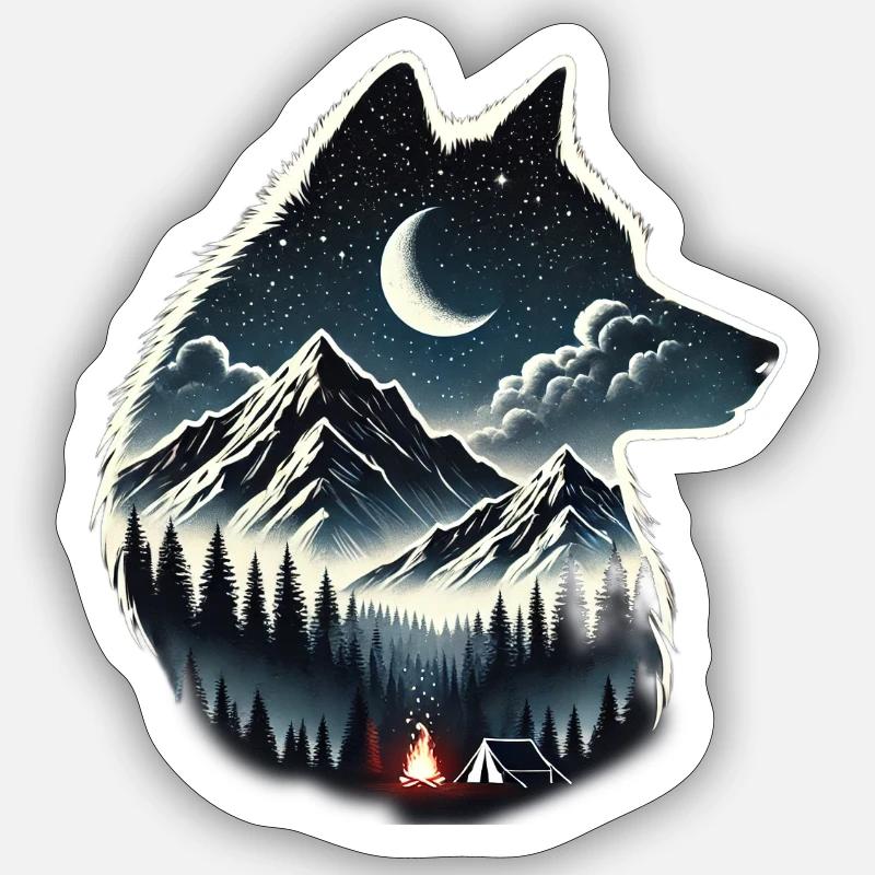 wolf - Sticker size S (10 x 10 cm) - white matte