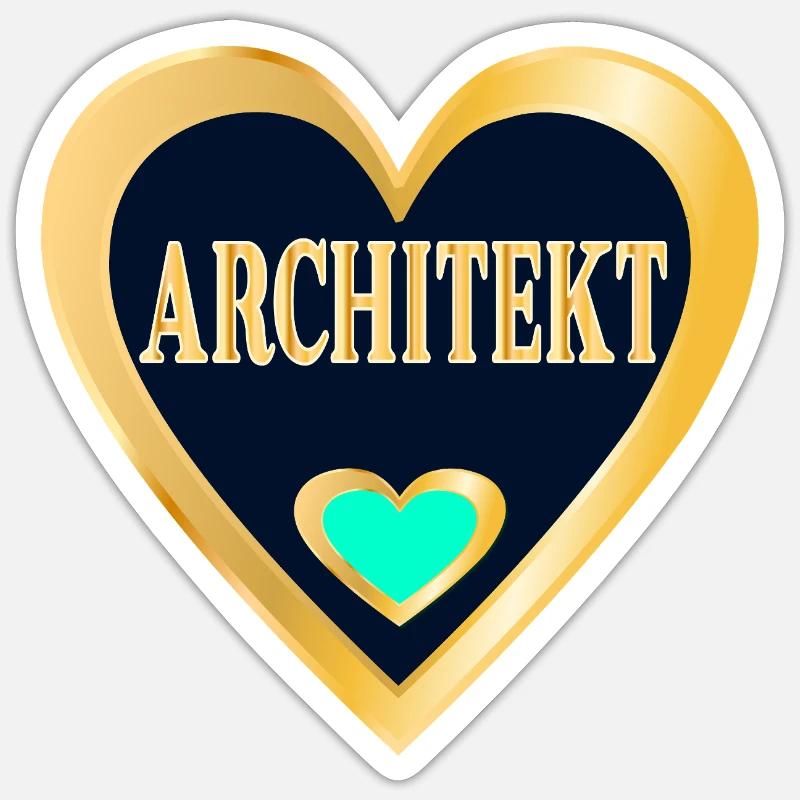 ARCHITEKTUR BERUF STUDIUM ARCHITEKT - Sticker Größe S (10 x 10 cm) - Mattweiß