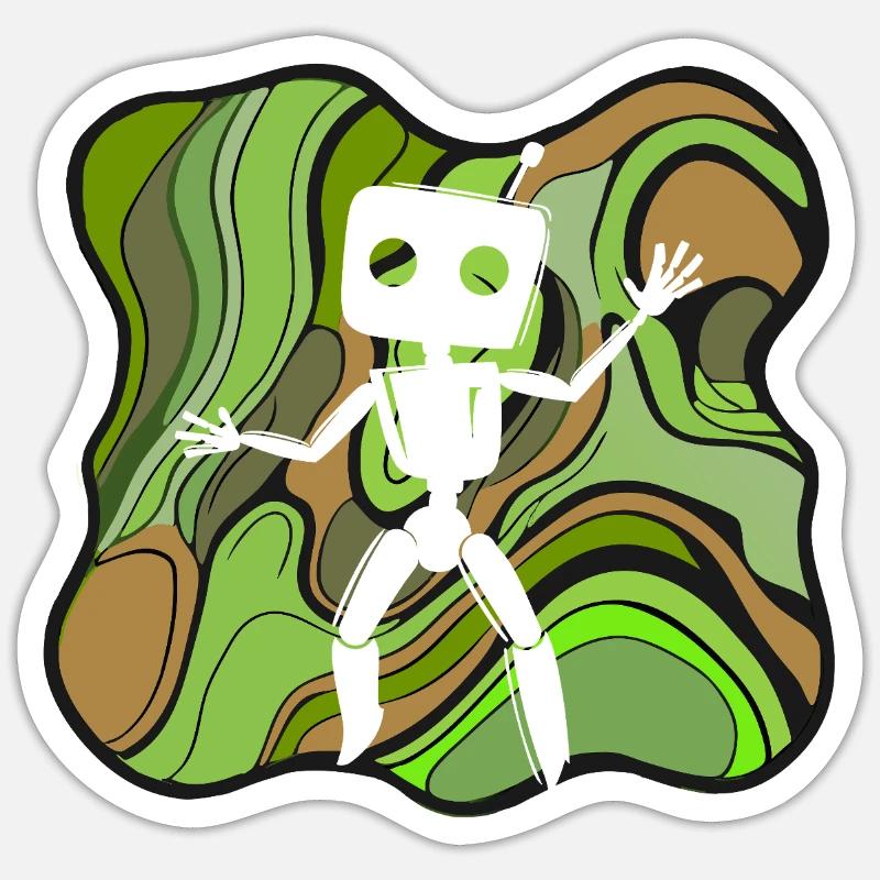 Roboter Tech Scifi Sticker Größe S (10 x 10 cm)