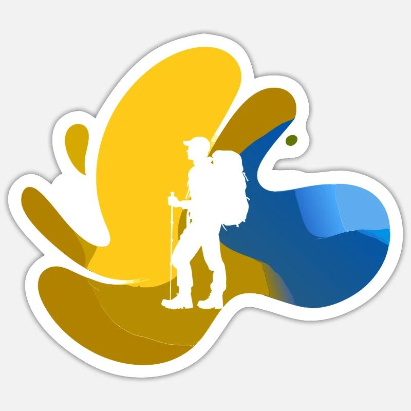 Hiker Summit - Sticker size S (10 x 10 cm) - white matte