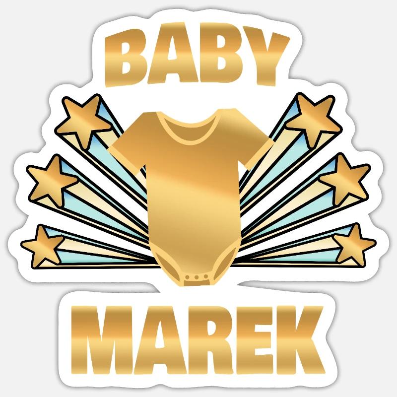 Naissance de Marek - Sticker taille S (10 x 10 cm) - blanc mat