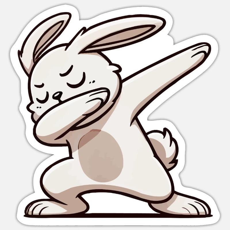 hase rabbit dabbing Sticker Größe S (10 x 10 cm)
