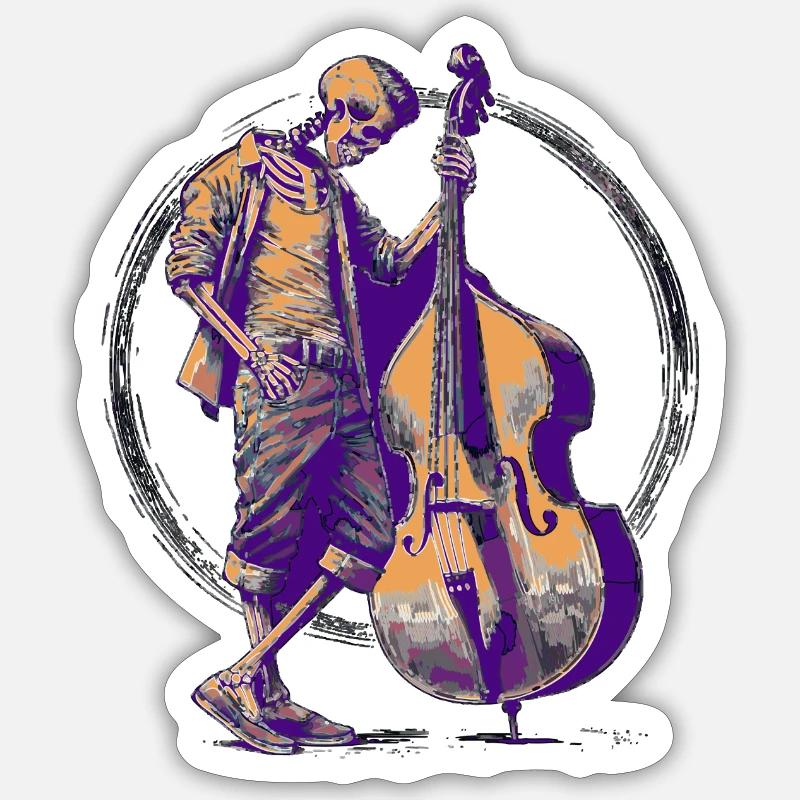 contrebasse Flatguy - Sticker taille S (10 x 10 cm) - blanc mat