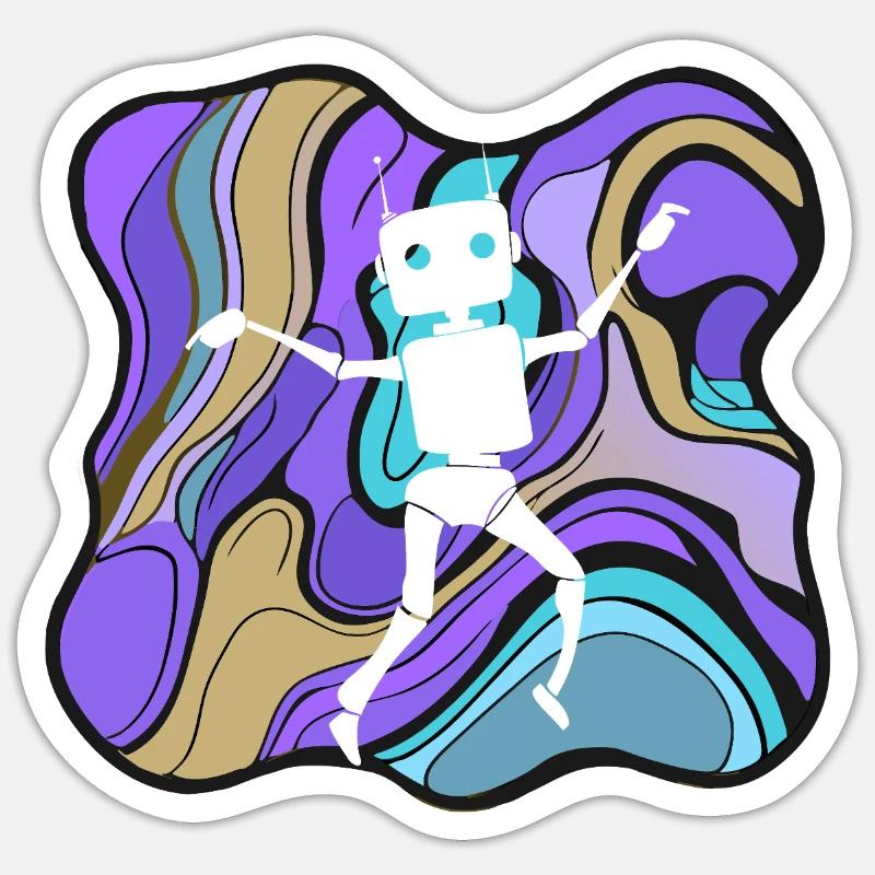 Robot Tech Cyborg Sticker taille S (10 x 10 cm)