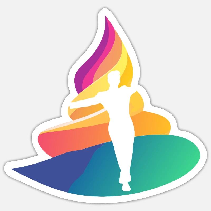 Dancing Modern Foxtrot - Sticker size S (10 x 10 cm) - white matte