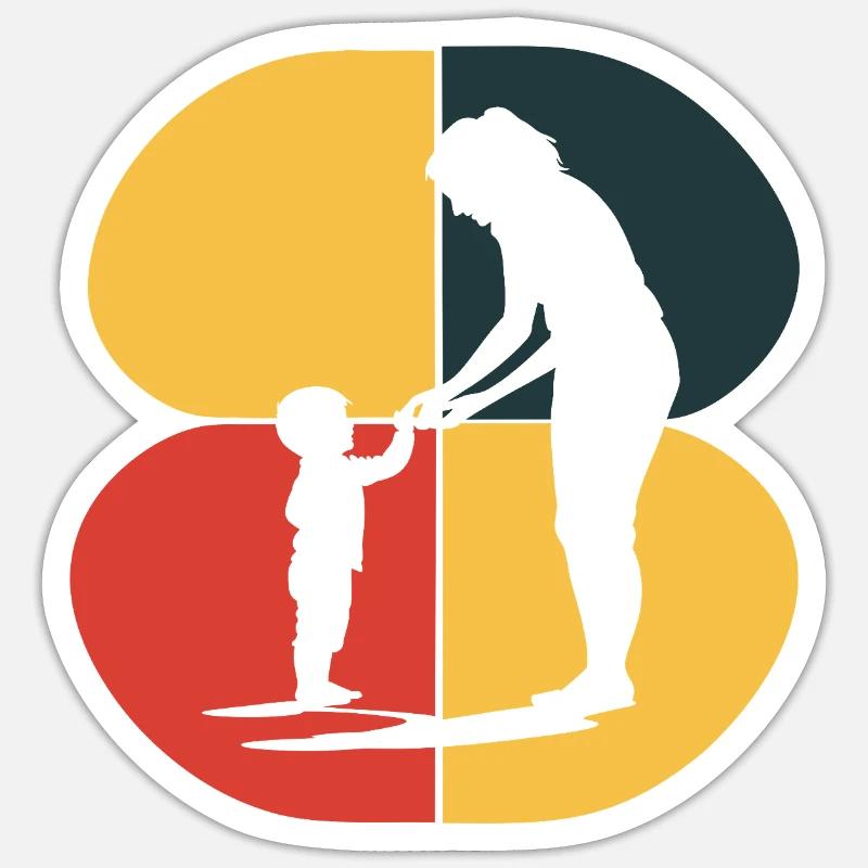 Babysitter Haushaltshilfe Elternhilfe - Sticker Größe S (10 x 10 cm) - Mattweiß