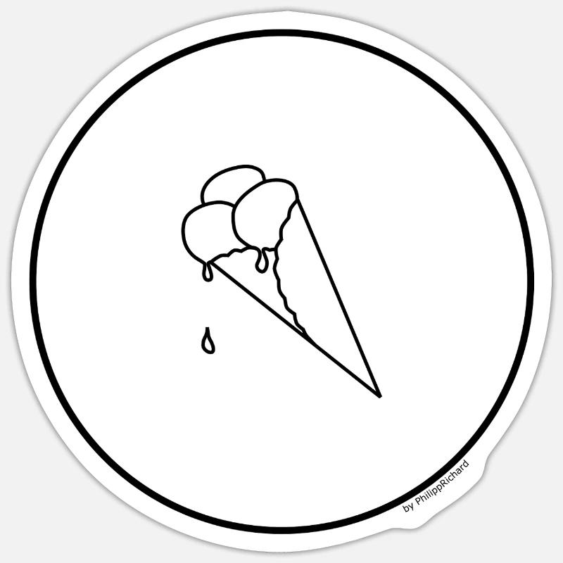 leckeres Eis - Sticker Größe S (10 x 10 cm) - Mattweiß